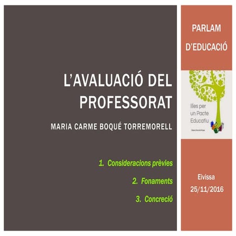L'avaluació del professorat per Maria Carme Boqué
