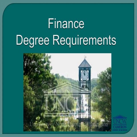 2016 fall finance requirements