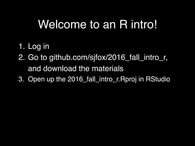 Introduction to R Short course Fall 2016