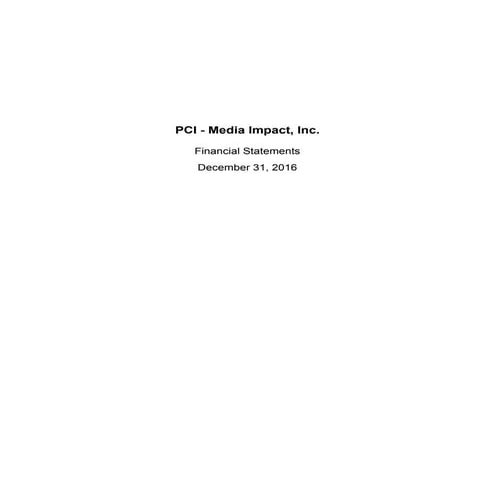 2016 Financial Statement - PCI Media