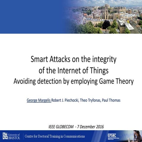 Smart Attacks on the integrity of the Internet of Things Avoiding detection b...