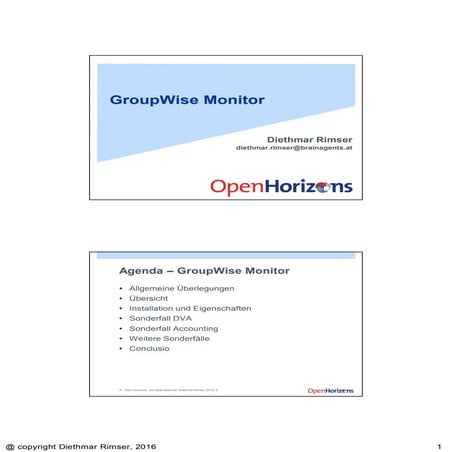Open Horizons - GroupWise Monitor Deutsch