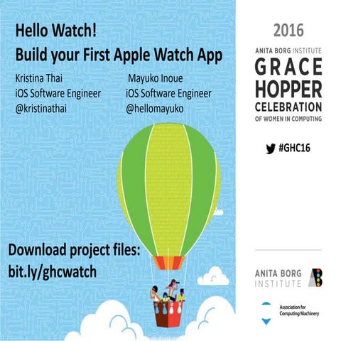 Hello Watch! Build your First Apple Watch App