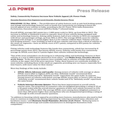 2016 APEAL Study - JD Power