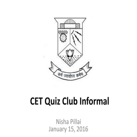 January 2016 CET Informal
