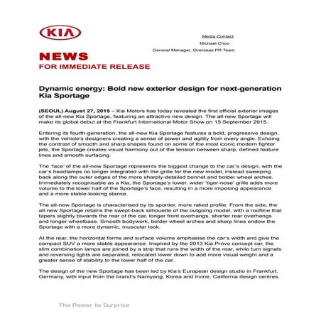 2016 kia sportage official images released press release