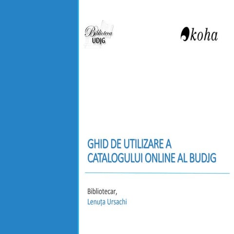 Ghid de utilizare a catalogului online al BUDJG