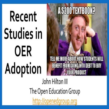 Recent Studies in OER Adoption 