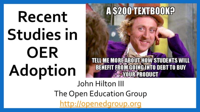 Recent Studies in OER Adoption 