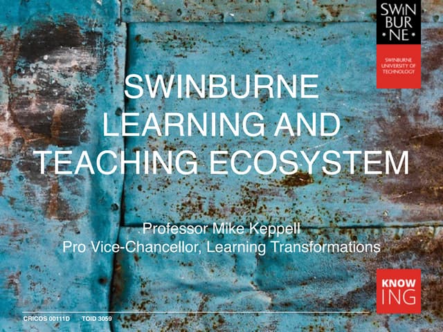 2016 Swinburne Ecosystem