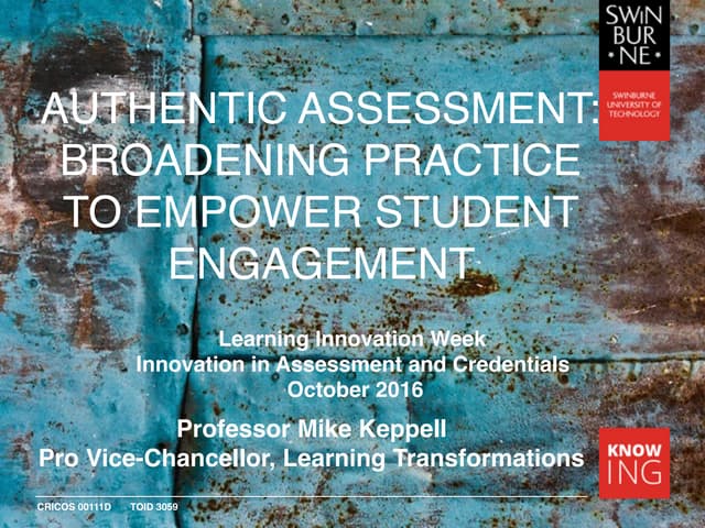 Authentic Assessment and Student Engagement