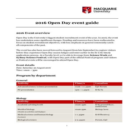 2016 open day event guide