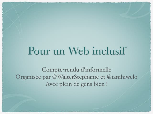 Pour un Web inclusif