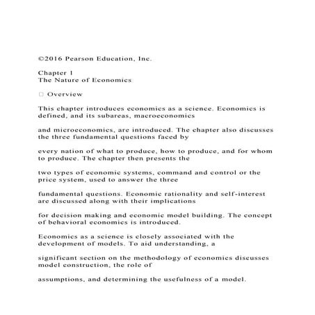 ©2016 Pearson Education, Inc.  Chapter 1 The Nature of E.docx