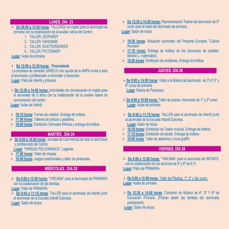 PROGRAMA SEMANA CULTURAL 2016