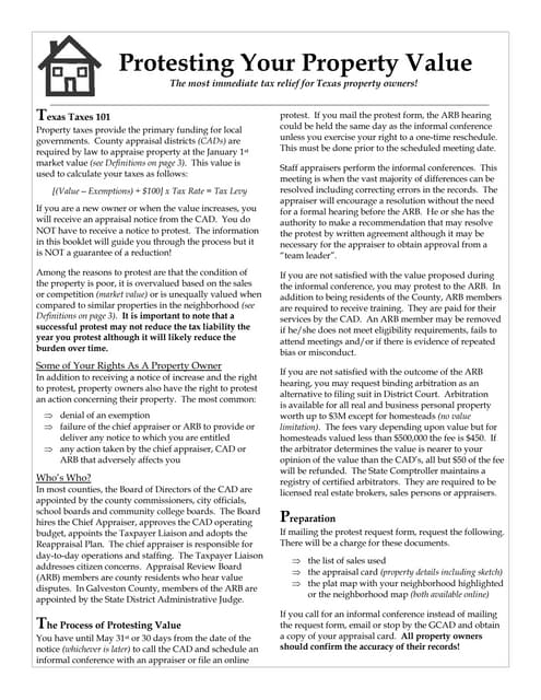Property tax appraisal protest form | PDF
