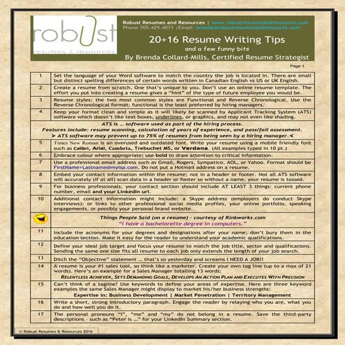 20+16 resume writing tips