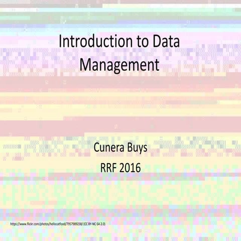 Introduction to data management | PPTX