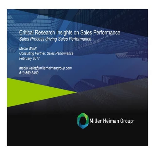 2016 Sales Performance Insights by CSO Insights and Miller Heiman Group