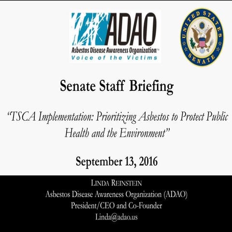 2016 ADAO US Senate Staff Briefing