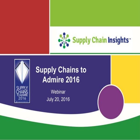 2016 Supply Chains to Admire - Slide Deck - 20 July 2016