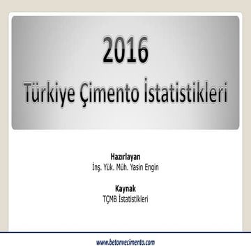 2016 türkiye çimento i̇statistikleri