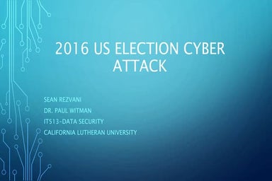 2016 us election cyber attack