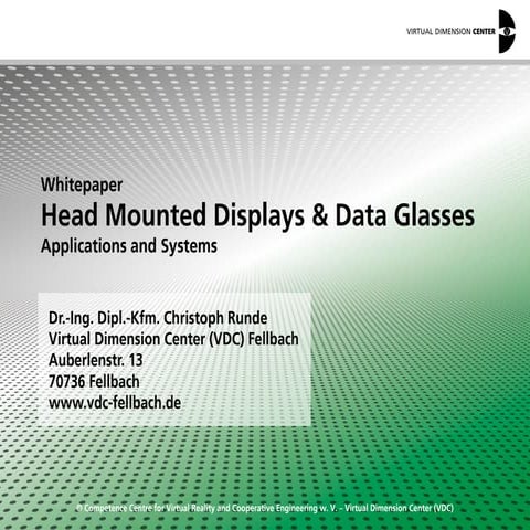 Head Mounted Displays & Data Glasses: VDC-Whitepaper