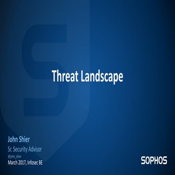 Sophos introduces the Threat Landscape