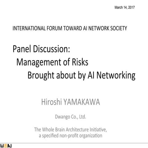 INTERNATIONAL FORUM TOWARD AI NETWORK SOCIETY 