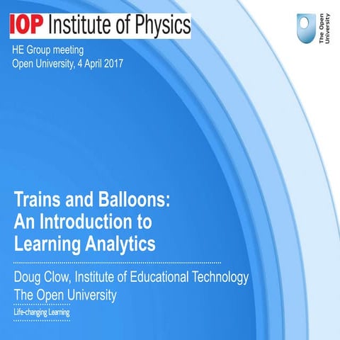 Trains and Balloons: An Introduction to Learning Analytics