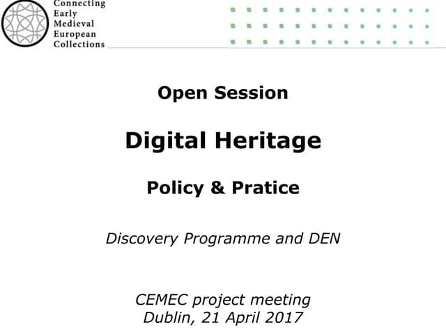 CEMEC Discovery Programme discussion digital heritage