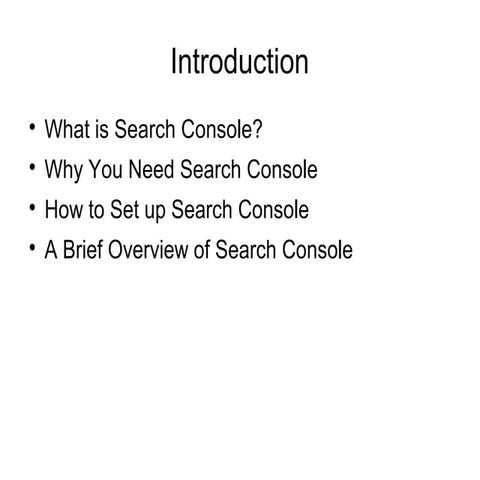 Introduction to Google Search Console