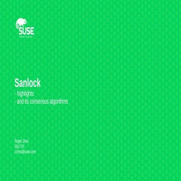 sanlock overview and its consensus algorithms