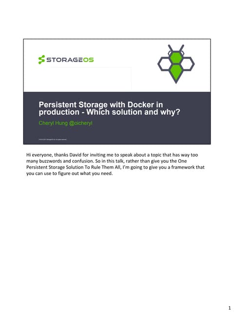 Persistent storage in Docker