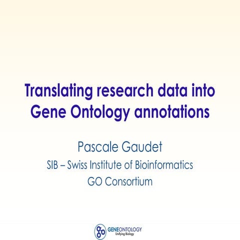 Translating research data into Gene Ontology annotations