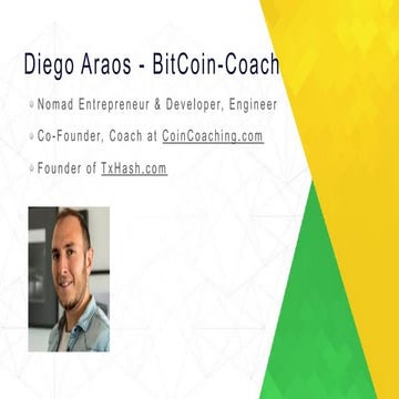 Cryptocurrency Talk & Workshop - Diego Araos - Bitcoin-Coach