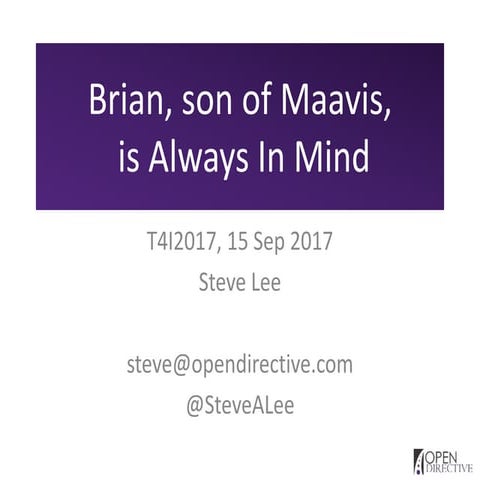 2017-09-15 T4I Maavis, son on Brian is Always in Mind