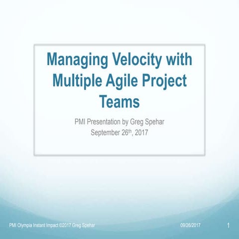 Managing Velocity with Multiple Agile Teams