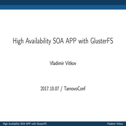 HA SOA Application with GlusterFS