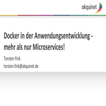 Docker in der Anwendungsentwicklung