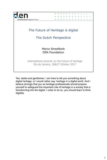 The future of heritage is digital