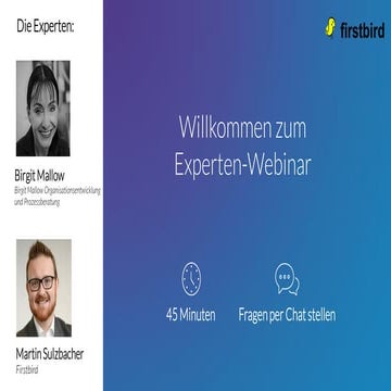 Experten-Webinar "Agile HR" Firstbird und Birgit Mallow
