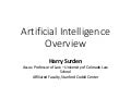 Harry Surden - Artificial Intelligence and Law Overview