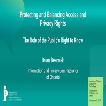  Protecting and Balancing Access and Privacy Rights, November 7, 2017