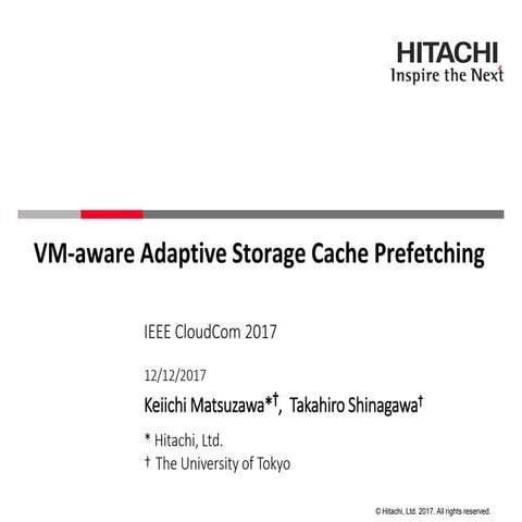 VM-aware Adaptive Storage Cache Prefetching