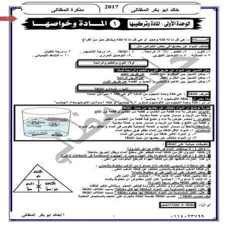 شرح منهج العلوم للصف الأول الإعدادي الترم الأول 2017 - موقع ملزمتي