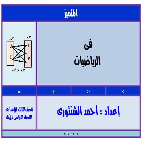 رياضيات للصف الثالث الإعدادى الترم الأول 2017 - موقع ملزمتي