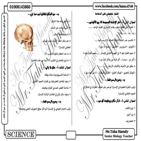 اختبار تحصيلي على الدعامة طه 2017