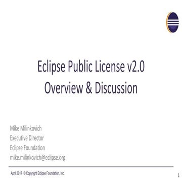 EPLv2: A New Version of the Eclipse Public License